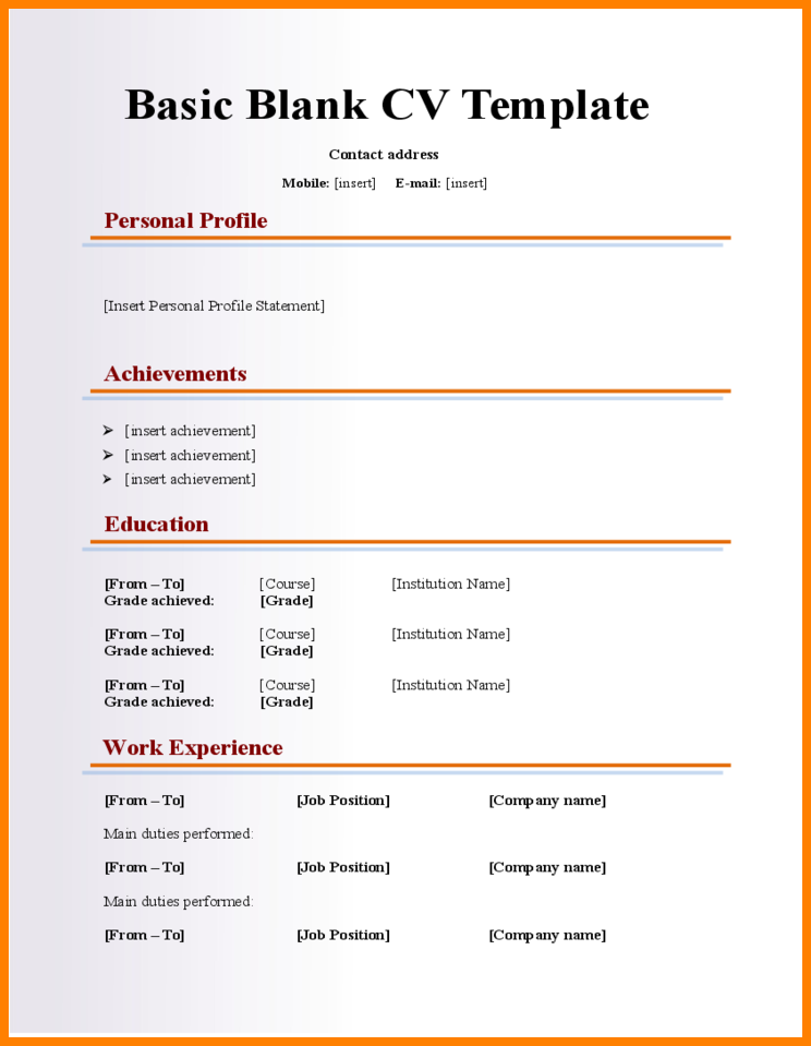 totally free resume templates to print